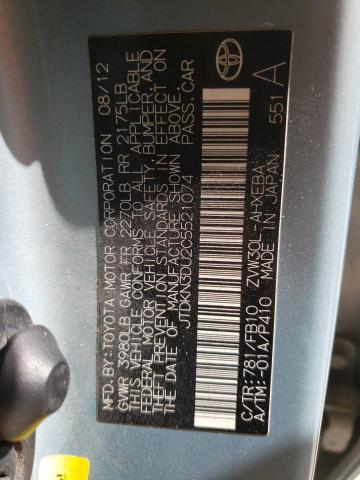 Photo 10 from auction – 2012 TOYOTA PRIUS with VIN JTDKN3DU2C5521074