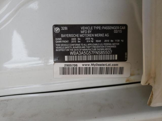 Photo 10 from auction – 2015 BMW 328 I with VIN WBA3A5G57FNS85507