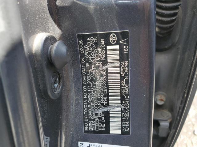 Photo 10 from auction – 2009 TOYOTA COROLLA BA with VIN JTDBL40E999030836