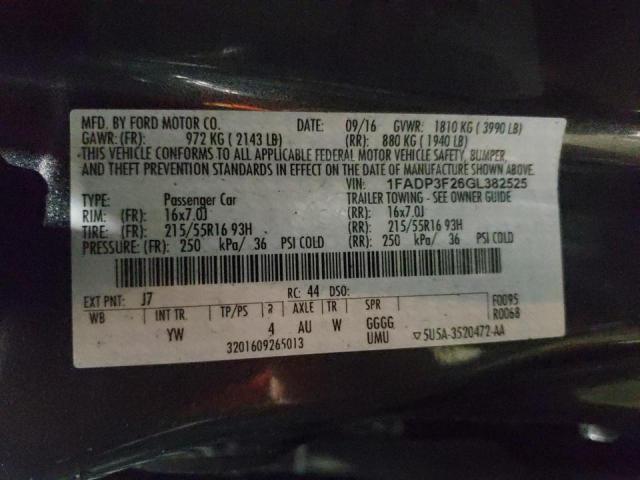 Photo 10 from auction – 2016 FORD FOCUS SE with VIN 1FADP3F26GL382525