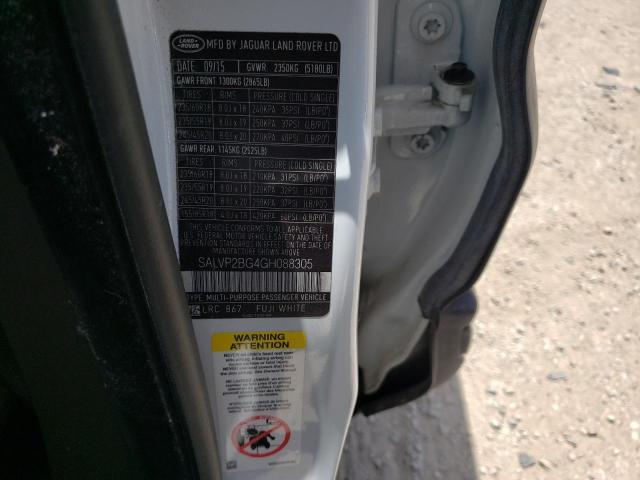 Photo 10 from auction – 2016 LAND ROVER RANGE ROVE with VIN SALVP2BG4GH088305