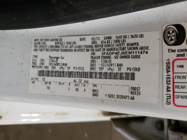 Photo 10 from auction – 2014 FORD FIESTA SE with VIN 3FADP4EJ6EM111474