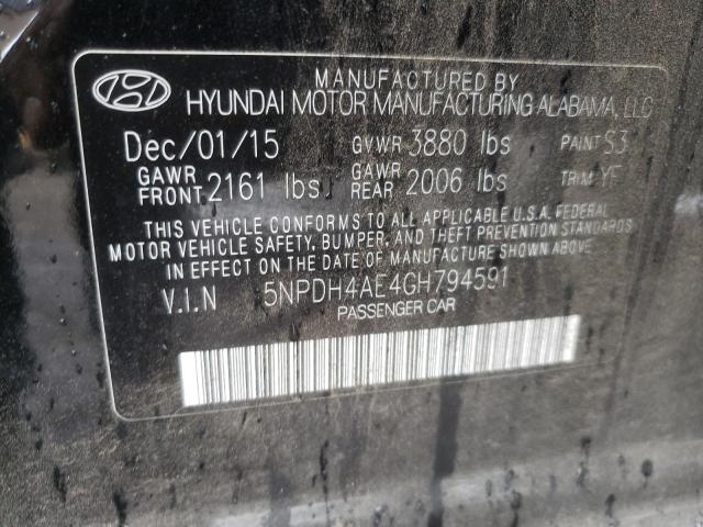 Photo 10 from auction – 2016 HYUNDAI ELANTRA SE with VIN 5NPDH4AE4GH794591