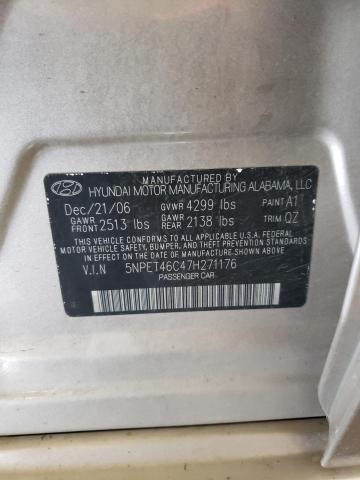 Photo 10 from auction – 2007 HYUNDAI SONATA GLS with VIN 5NPET46C47H271176