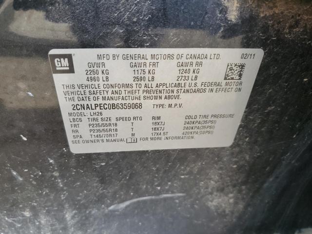 Photo 10 from auction – 2011 CHEVROLET EQUINOX LT with VIN 2CNALPEC0B6359068