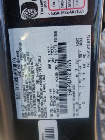 Photo 10 from auction – 2011 FORD FUSION SEL with VIN 3FAHP0JA4BR185975