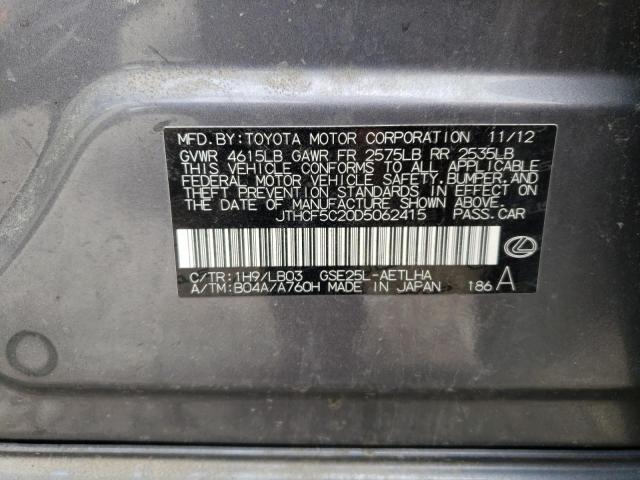 Photo 10 from auction – 2013 LEXUS IS 250 with VIN JTHCF5C20D5062415
