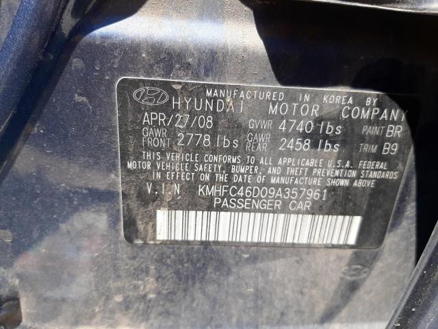 Photo 10 from auction – 2009 HYUNDAI AZERA GLS with VIN KMHFC46D09A357961