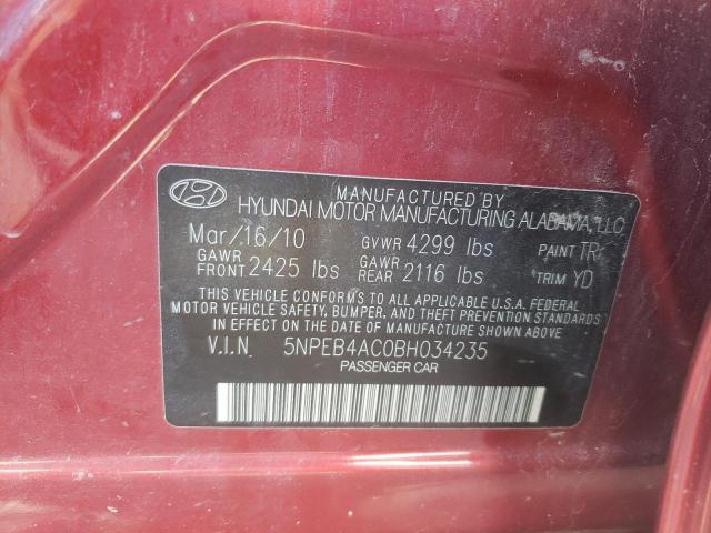 Photo 10 from auction – 2011 HYUNDAI SONATA GLS with VIN 5NPEB4AC0BH034235