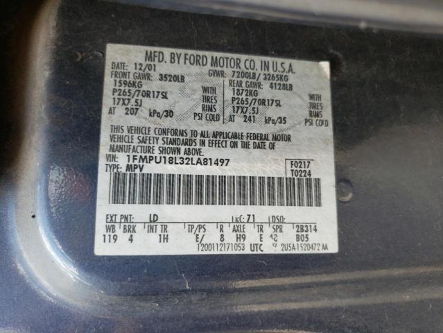 Photo 10 from auction – 2002 FORD EXPEDITION with VIN 1FMPU18L32LA81497