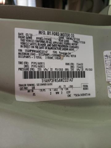 Photo 10 from auction – 2010 FORD FOCUS SE with VIN 1FAHP3FN5AW232147