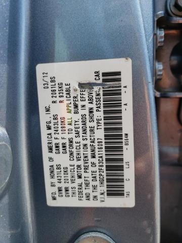 Photo 10 from auction – 2012 HONDA ACCORD EXL with VIN 1HGCP2F83CA116097