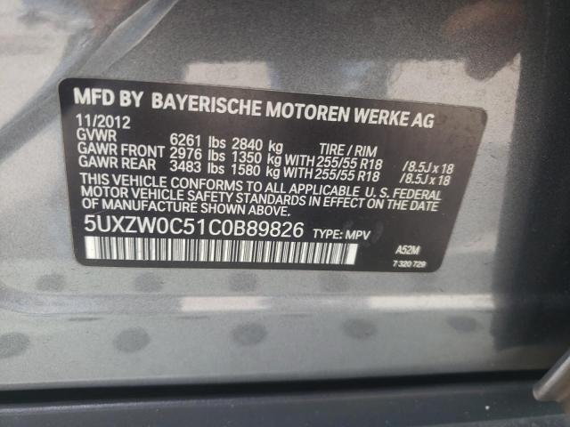 Photo 10 from auction – 2012 BMW X5 XDRIVE3 with VIN 5UXZW0C51C0B89826