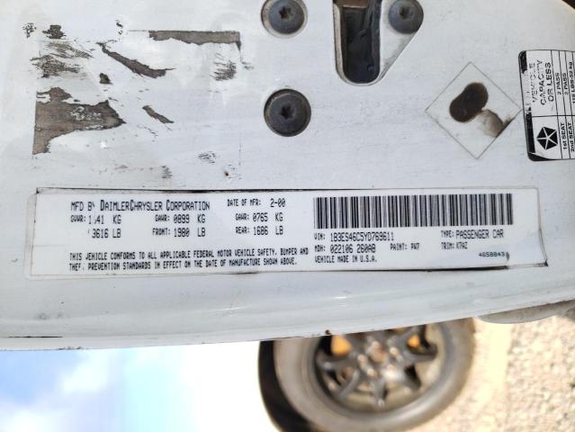 Photo 10 from auction – 2000 DODGE NEON with VIN 1B3ES46C5YD769611