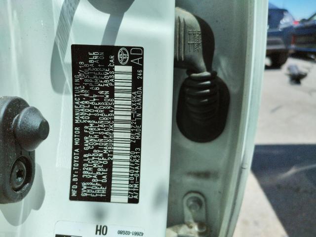 Photo 10 from auction – 2019 TOYOTA COROLLA L with VIN 2T1BURHEXKC194756