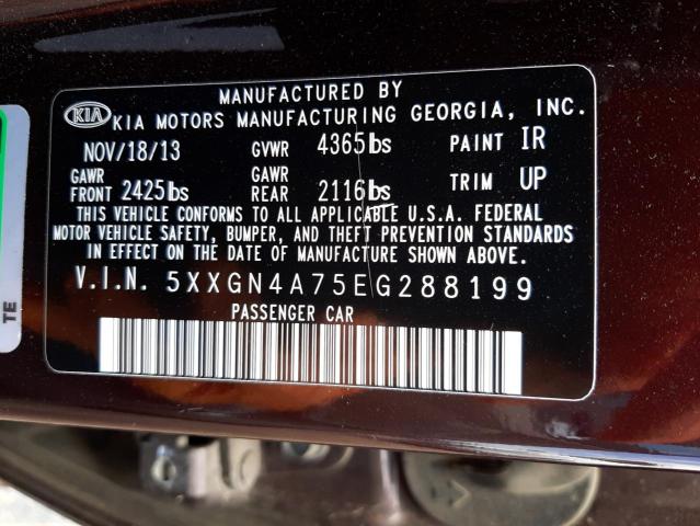 Photo 10 from auction – 2014 KIA OPTIMA EX with VIN 5XXGN4A75EG288199