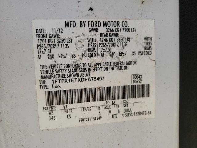 Photo 10 from auction – 2013 FORD F150 SUPER with VIN 1FTFX1ETXDFA75497