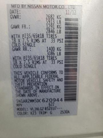 Photo 10 from auction – 2013 NISSAN PATHFINDER with VIN 5N1AR2MM5DC620944