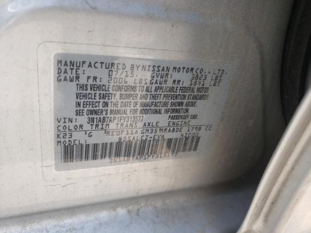 Photo 10 from auction – 2015 NISSAN SENTRA S with VIN 3N1AB7AP1FY313577