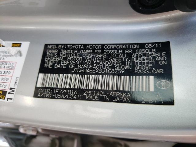 Photo 10 from auction – 2011 TOYOTA COROLLA BA with VIN JTDBU4EEXBJ108759