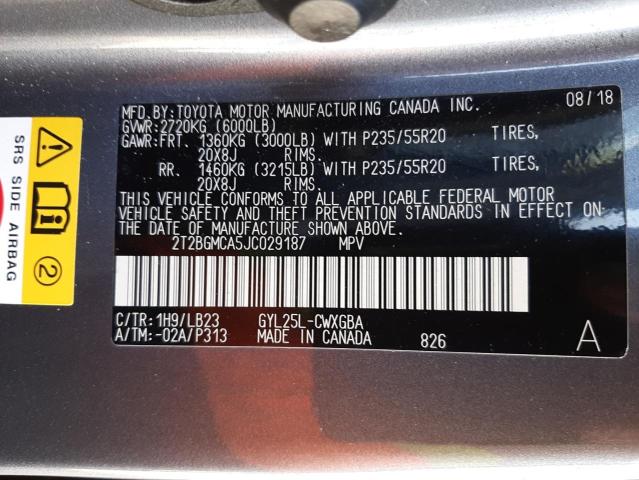 Photo 10 from auction – 2018 LEXUS RX 450H BA with VIN 2T2BGMCA5JC029187