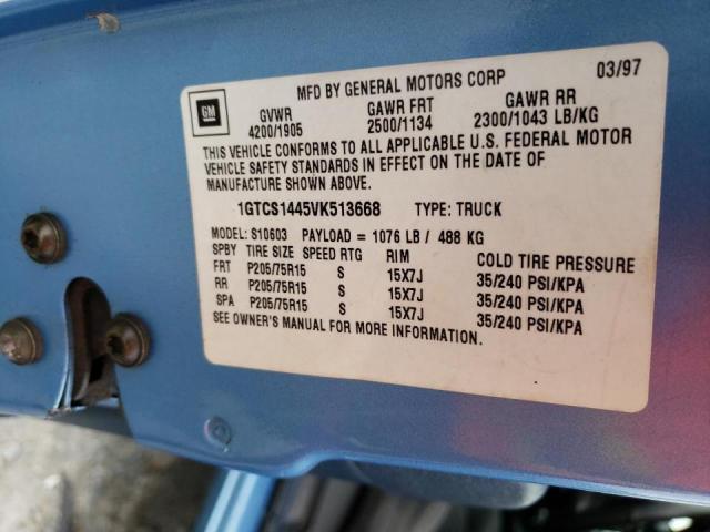 Photo 10 from auction – 1997 GMC SONOMA with VIN 1GTCS1445VK513668