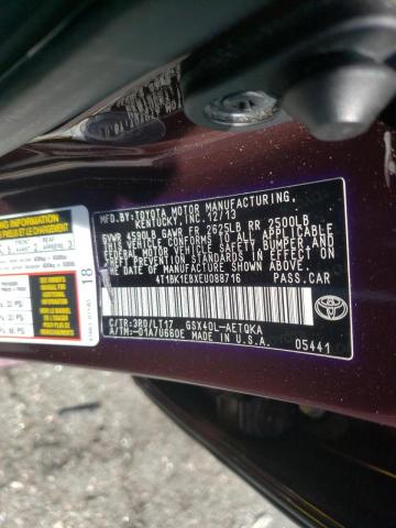 Photo 10 from auction – 2014 TOYOTA AVALON BAS with VIN 4T1BK1EBXEU088716
