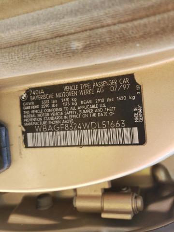 Photo 10 from auction – 1998 BMW 740 I AUTO with VIN WBAGF8324WDL51663