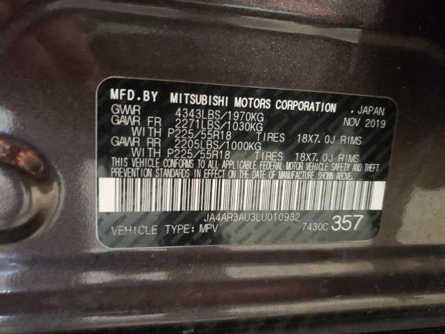 Photo 10 from auction – 2020 MITSUBISHI OUTLANDER with VIN JA4AR3AU3LU010932