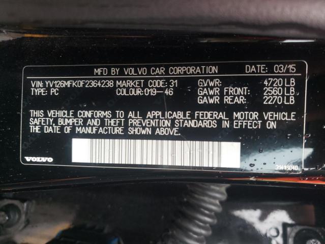 Photo 10 from auction – 2015 VOLVO S60 PREMIE with VIN YV126MFK0F2364238