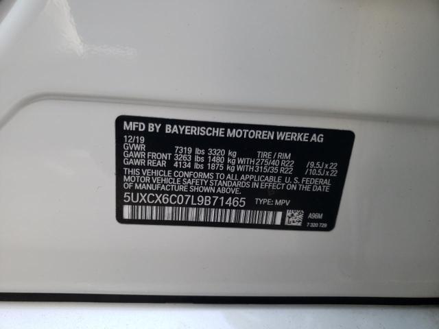 Photo 10 from auction – 2020 BMW X7 M50I with VIN 5UXCX6C07L9B71465