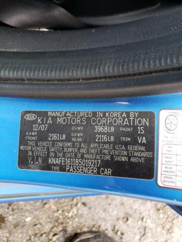 Photo 10 from auction – 2008 KIA SPECTRA5 5 with VIN KNAFE161185019217