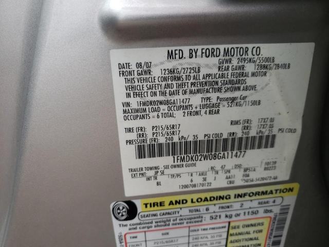 Photo 10 from auction – 2008 FORD TAURUS X S with VIN 1FMDK02W08GA11477