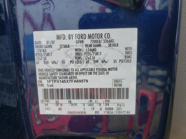 Photo 10 from auction – 2007 FORD F150 with VIN 1FTPX145X7FA69579