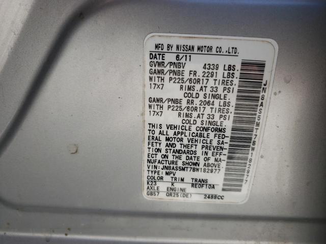 Photo 10 from auction – 2011 NISSAN ROGUE S with VIN JN8AS5MT7BW182977