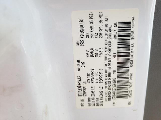 Photo 10 from auction – 2007 DODGE DAKOTA QUA with VIN 1D7HW48K87S268085