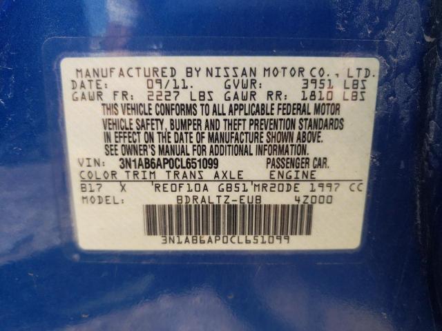 Photo 10 from auction – 2012 NISSAN SENTRA 2.0 with VIN 3N1AB6AP0CL651099