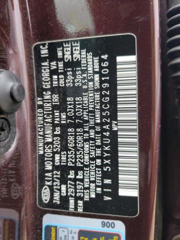 Photo 10 from auction – 2012 KIA SORENTO EX with VIN 5XYKU4A25CG291064