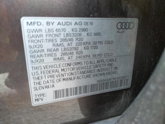 Photo 10 from auction – 2017 AUDI Q7 PRESTIG with VIN WA1VAAF76HD016571