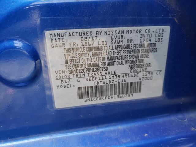Photo 10 from auction – 2017 NISSAN VERSA NOTE with VIN 3N1CE2CP0HL360759