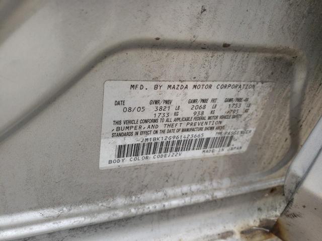Photo 10 from auction – 2006 MAZDA 3 I with VIN JM1BK12G961423665