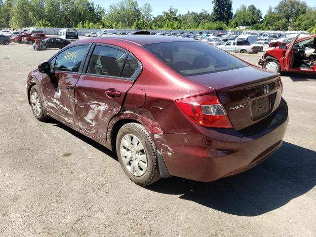Photo 3 from auction – 2012 HONDA CIVIC LX with VIN 19XFB2F52CE334125