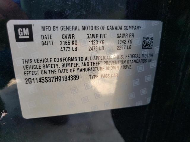 Photo 10 from auction – 2017 CHEVROLET IMPALA PRE with VIN 2G1145S37H9184389