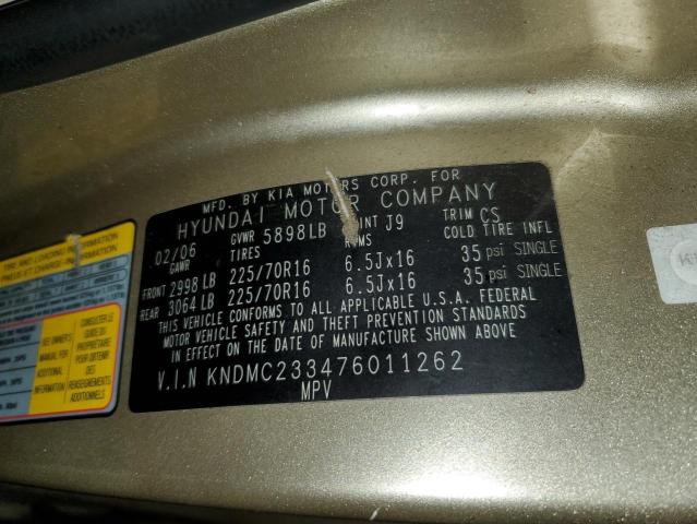 Photo 10 from auction – 2007 HYUNDAI ENTOURAGE with VIN KNDMC233476011262