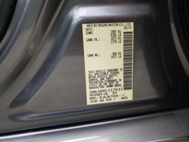 Photo 10 from auction – 2015 NISSAN ALTIMA 3.5 with VIN 1N4BL3AP9FC117635