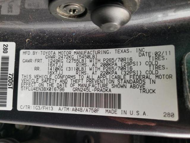 Photo 10 from auction – 2011 TOYOTA TACOMA DOU with VIN 5TFLU4EN3BX016796