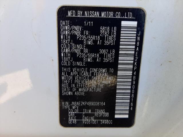 Photo 10 from auction – 2011 NISSAN QUEST S with VIN JN8AE2KP4B9008164