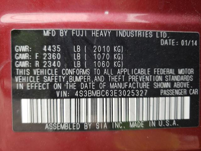 Photo 10 from auction – 2014 SUBARU LEGACY 2.5 with VIN 4S3BMBC63E3025327