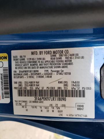 Photo 10 from auction – 2020 FORD FUSION TIT with VIN 3FA6P0K97LR118090