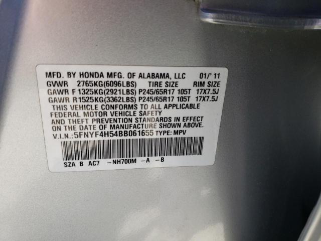 Photo 10 from auction – 2011 HONDA PILOT EXL with VIN 5FNYF4H54BB061655